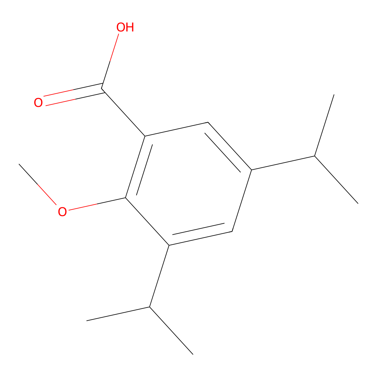 2-Methoxy-3,5-di(propan-2-yl)benzoic acid molecular structure, CAS 56529-95-4