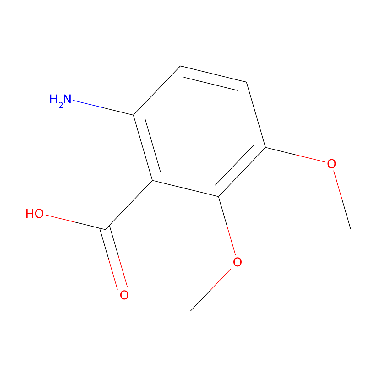 6-Amino-2,3-dimethoxybenzoic acid molecular structure, CAS 5653-51-0