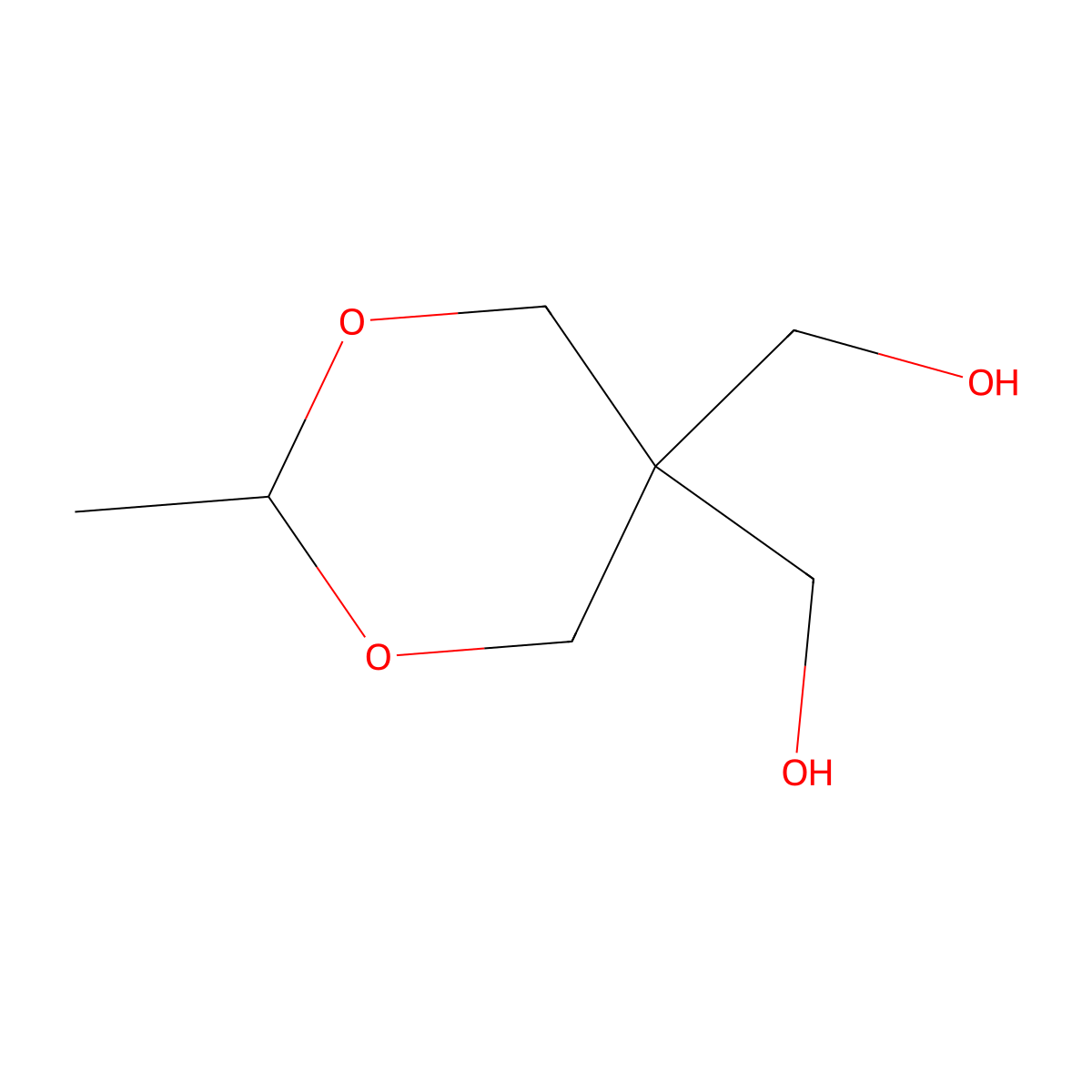 2-Methyl-1,3-dioxane-5,5-dimethanol molecular structure, CAS 5653-70-3