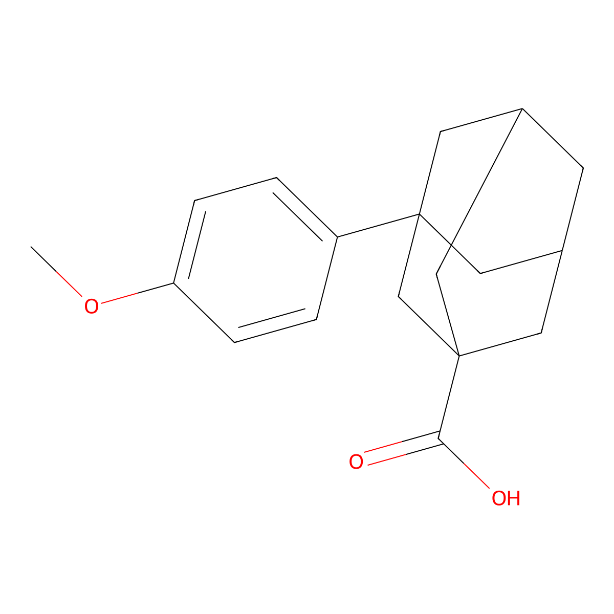 3-(4-Methoxyphenyl)adamantane-1-carboxylic acid molecular structure, CAS 56531-56-7