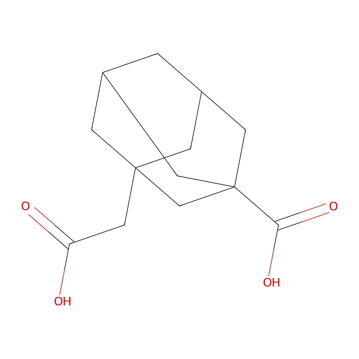 3-Carboxyadamantane-1-acetic acid molecular structure, CAS 56531-58-9