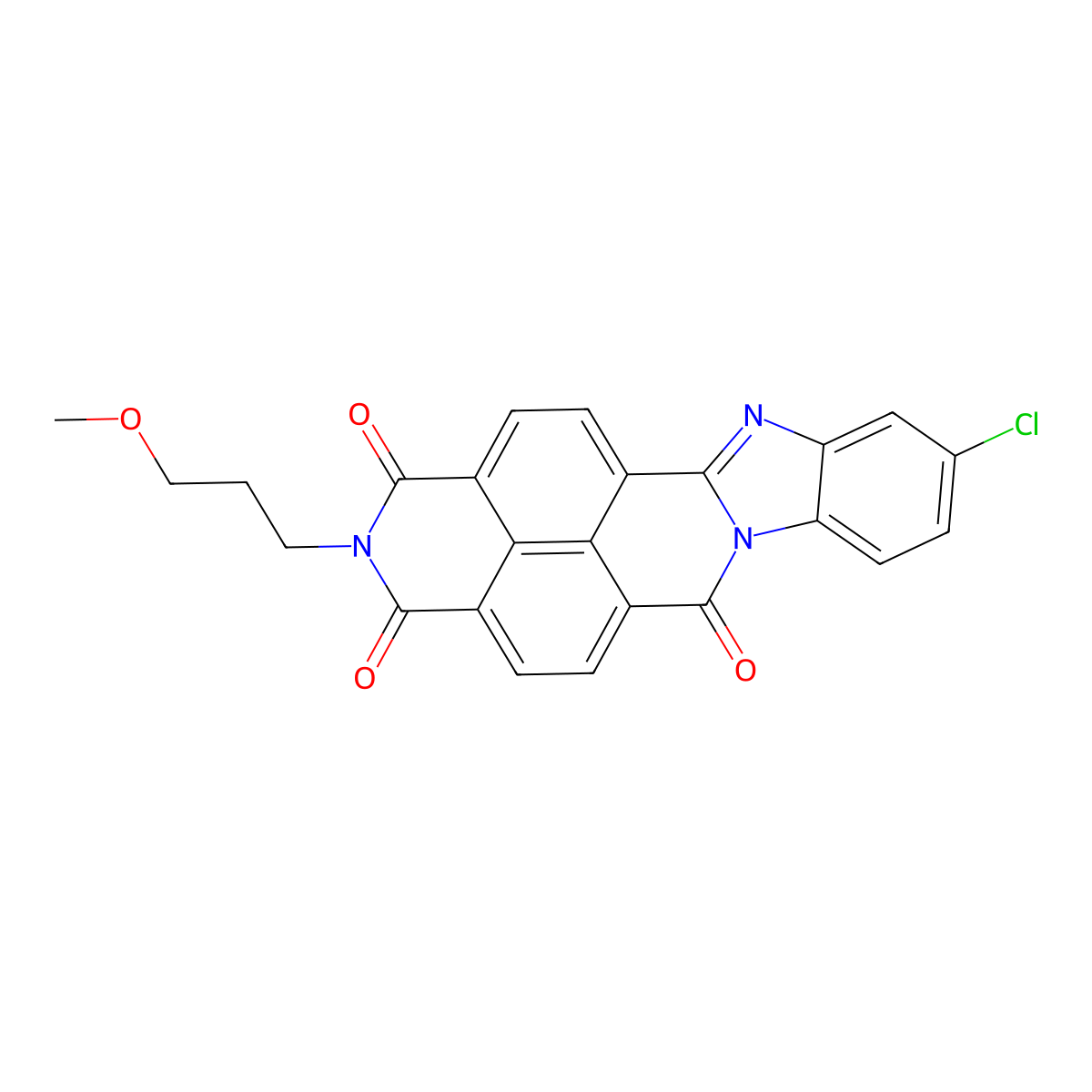 9(or 10)-chloro-2-(3-methoxypropyl)benzimidazo[2,1-b]benzo[lmn][3,8]phenanthroline-1,3,6(2H)-trione molecular structure, CAS 56532-84-4