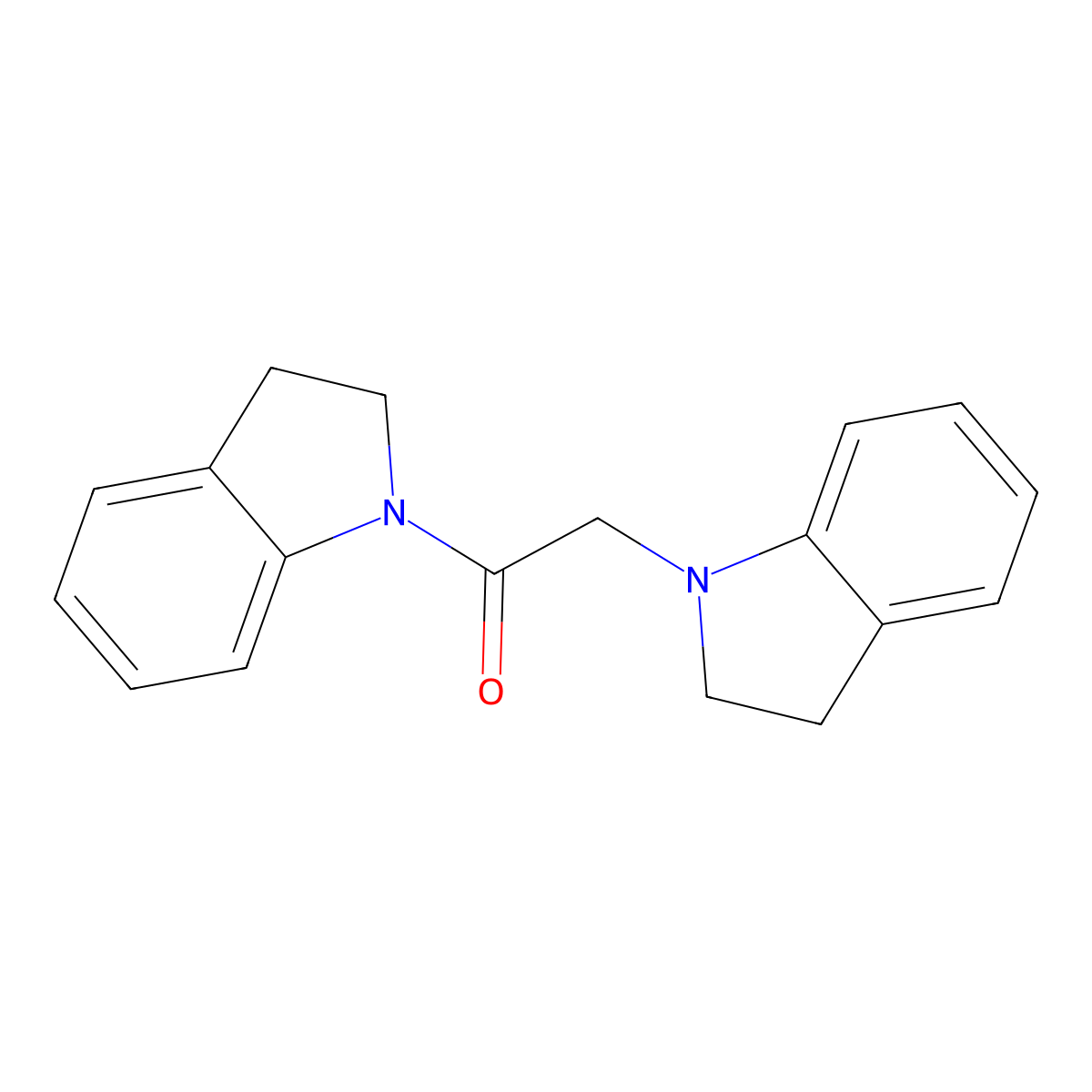 1H-Indole, 1-((2,3-dihydro-1H-indol-1-yl)acetyl)-2,3-dihydro- molecular structure, CAS 56533-62-1