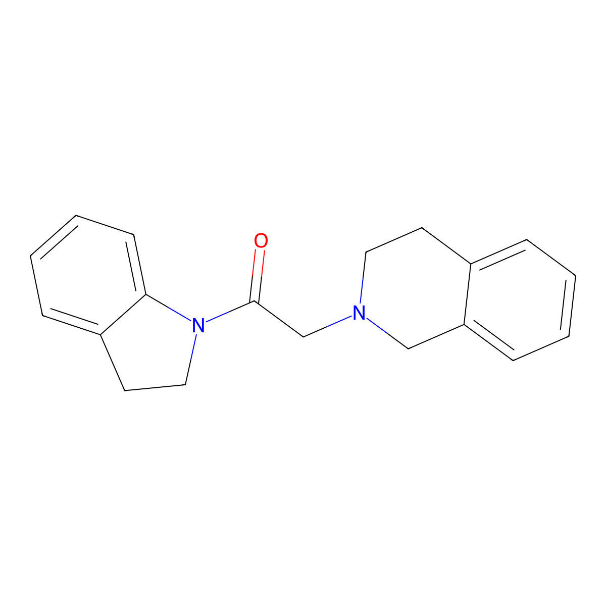 1-(2,3-dihydroindol-1-yl)-2-(3,4-dihydro-1H-isoquinolin-2-yl)ethanone molecular structure, CAS 56533-63-2