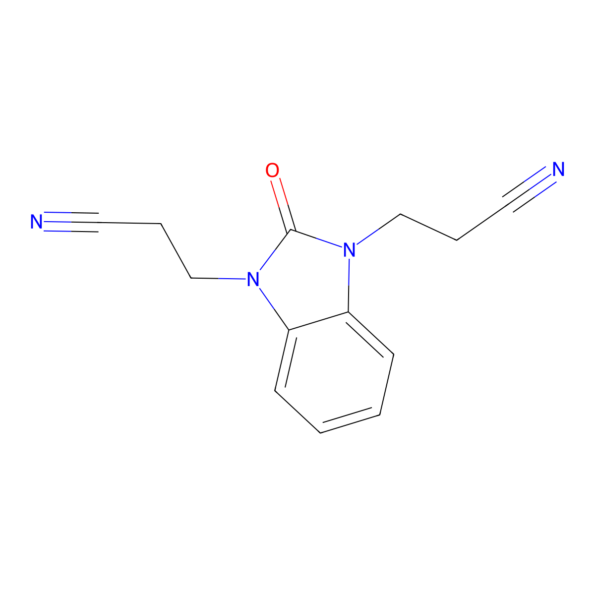 3-[3-(2-Cyanoethyl)-2-oxobenzimidazol-1-yl]propanenitrile molecular structure, CAS 56534-17-9