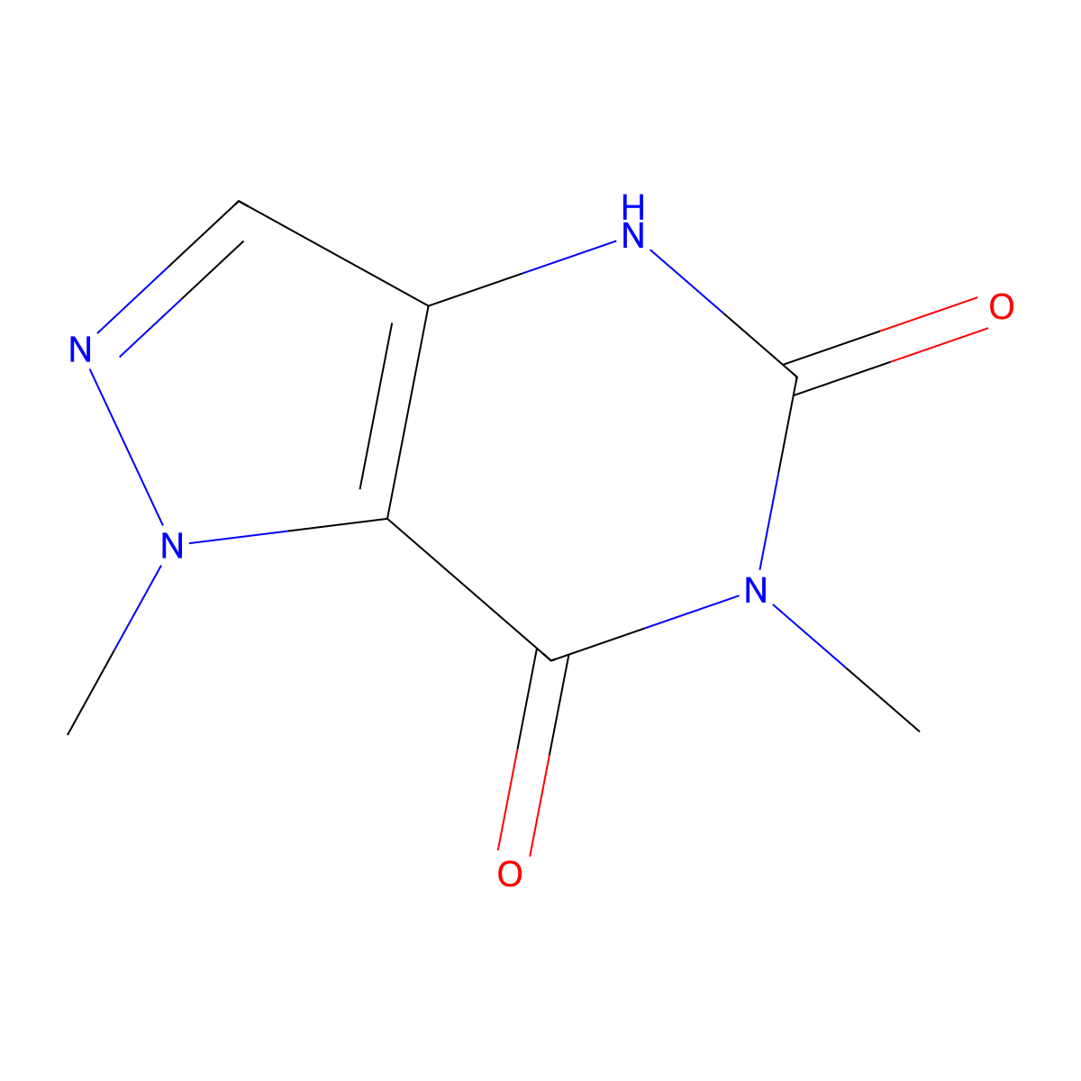 1,6-Dimethyl-1H-pyrazolo[4,3-d]pyrimidine-5,7(4H,6H)-dione molecular structure, CAS 56536-24-4