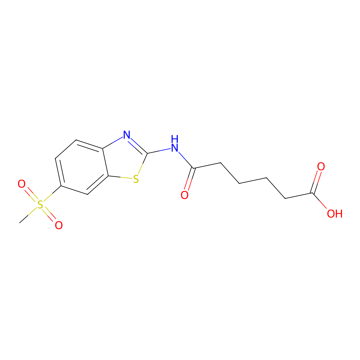 6-{[6-(Methylsulfonyl)-1,3-benzothiazol-2-yl]amino}-6-oxohexanoic acid molecular structure, CAS 5654-24-0