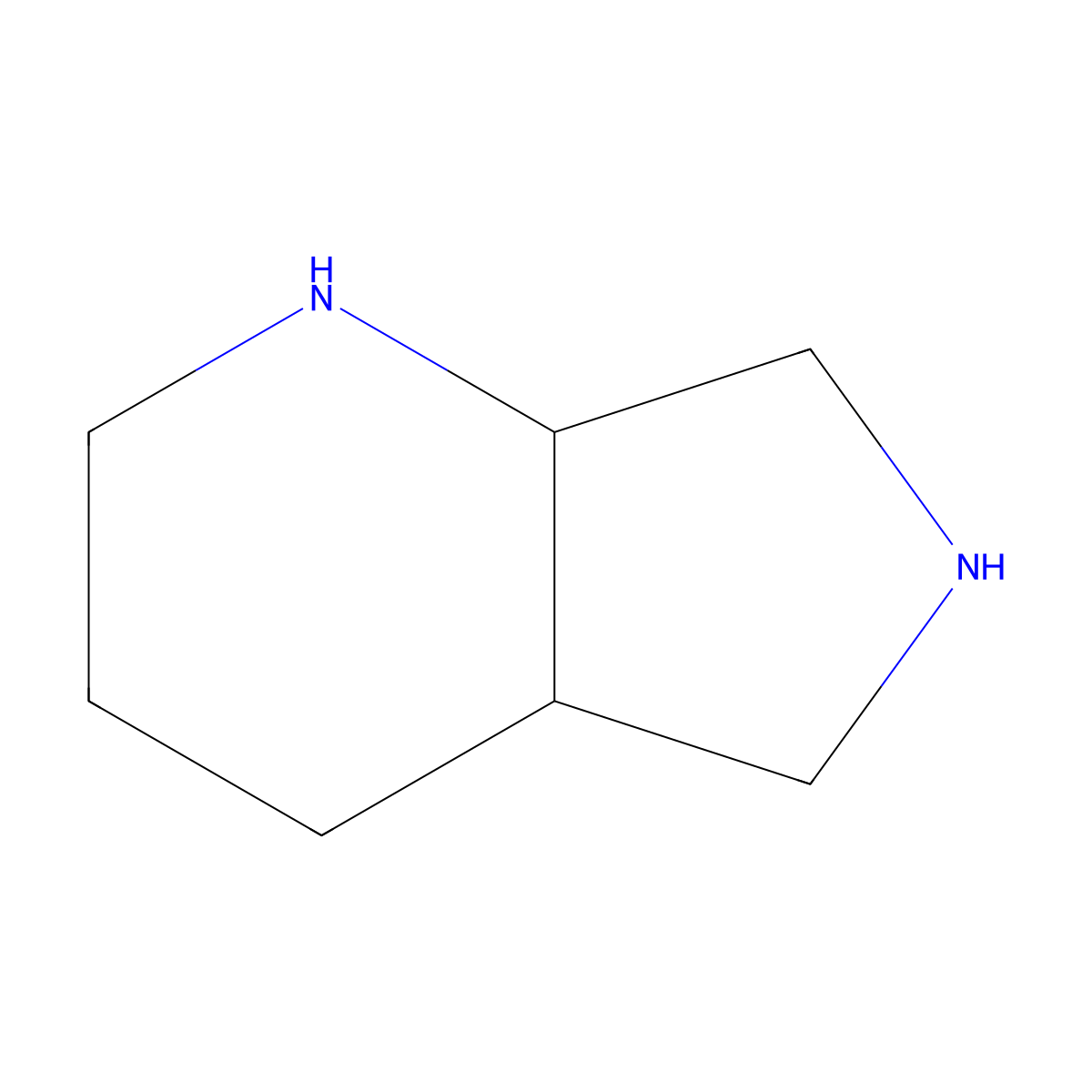 Octahydro-1H-pyrrolo[3,4-b]pyridine molecular structure, CAS 5654-94-4