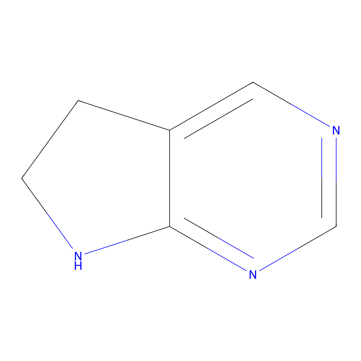 6,7-Dihydro-5H-pyrrolo(2,3-d)pyrimidine molecular structure, CAS 5654-98-8