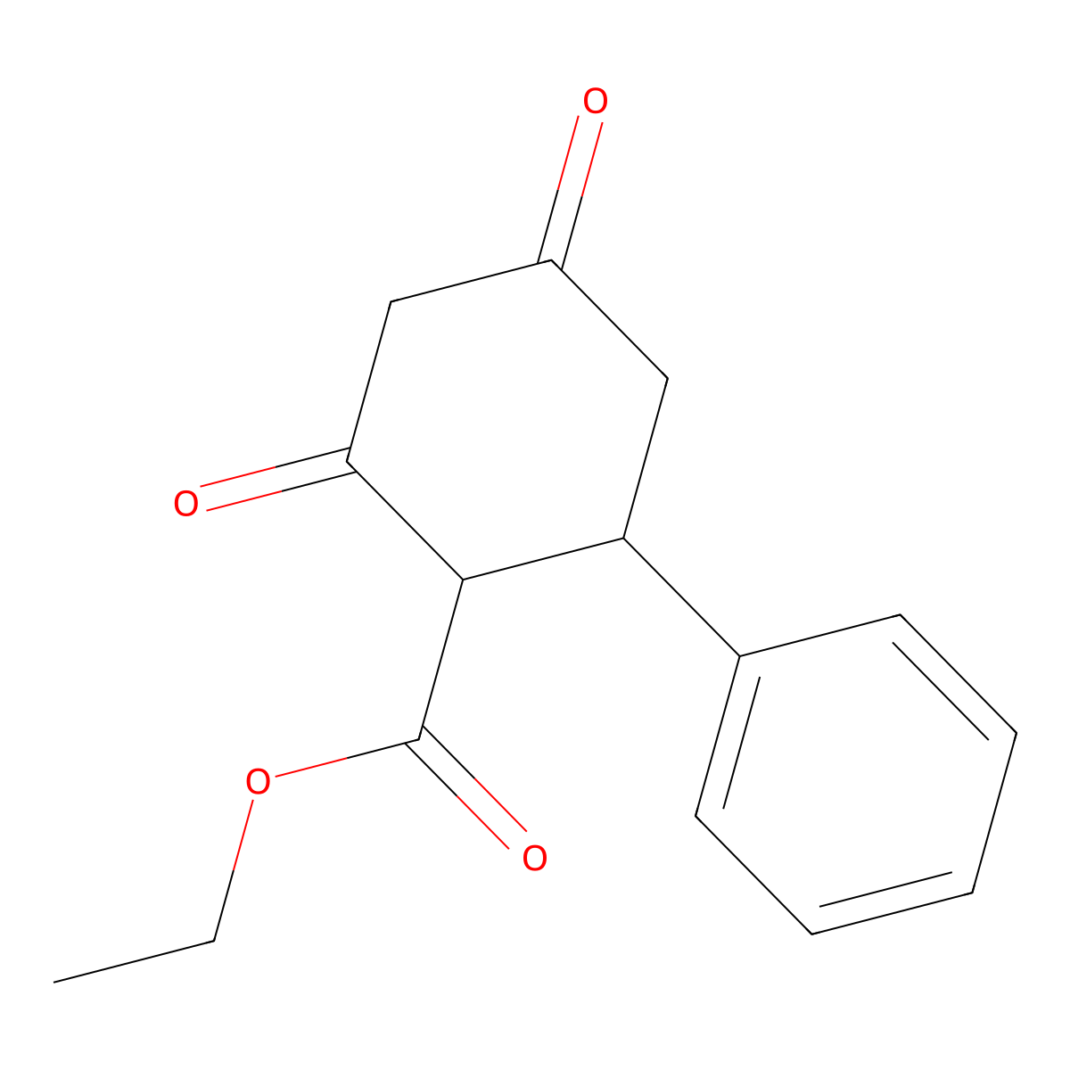 Ethyl 2,4-dioxo-6-phenylcyclohexanecarboxylate molecular structure, CAS 56540-06-8