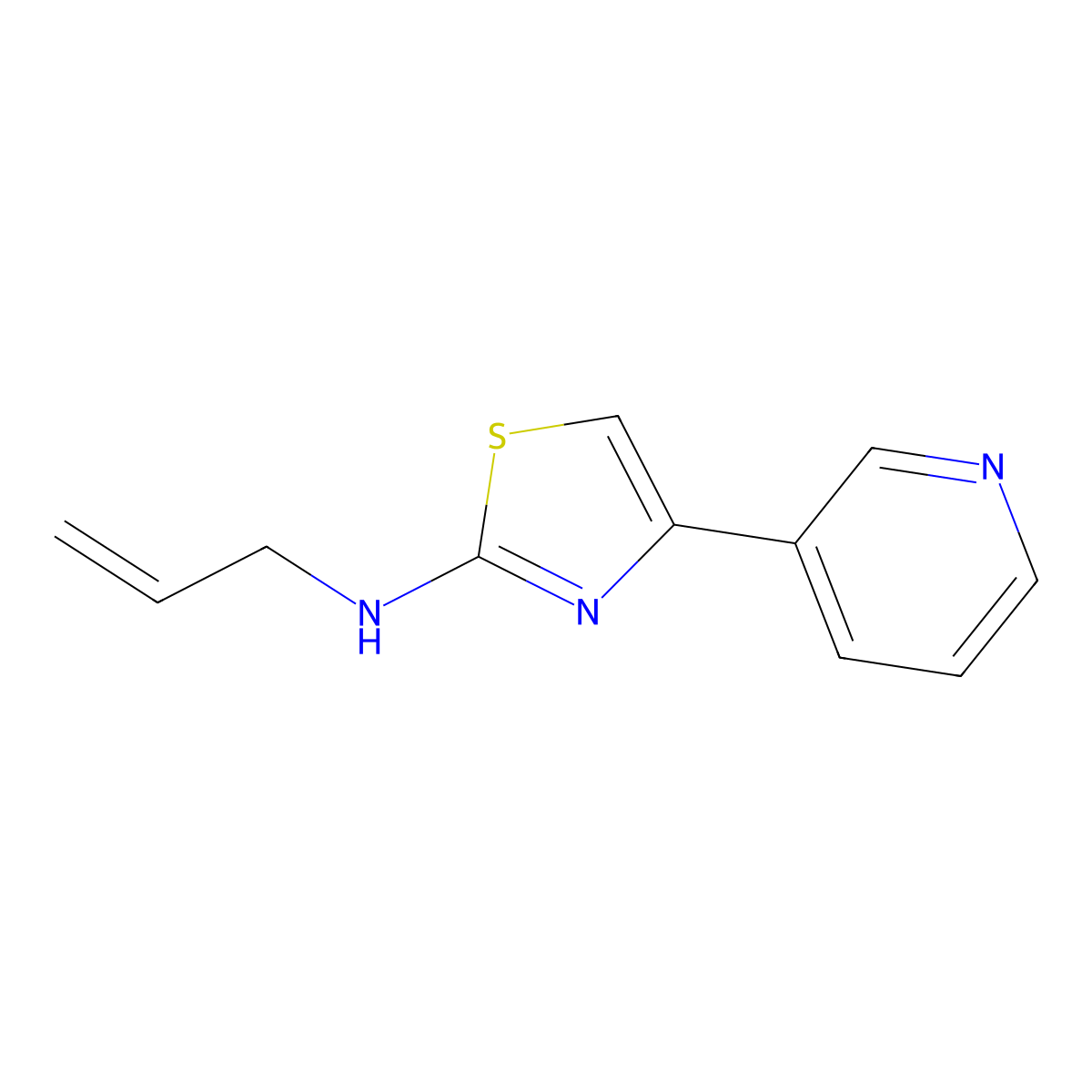 N-2-Propen-1-yl-4-(3-pyridinyl)-2-thiazolamine molecular structure, CAS 56541-08-3