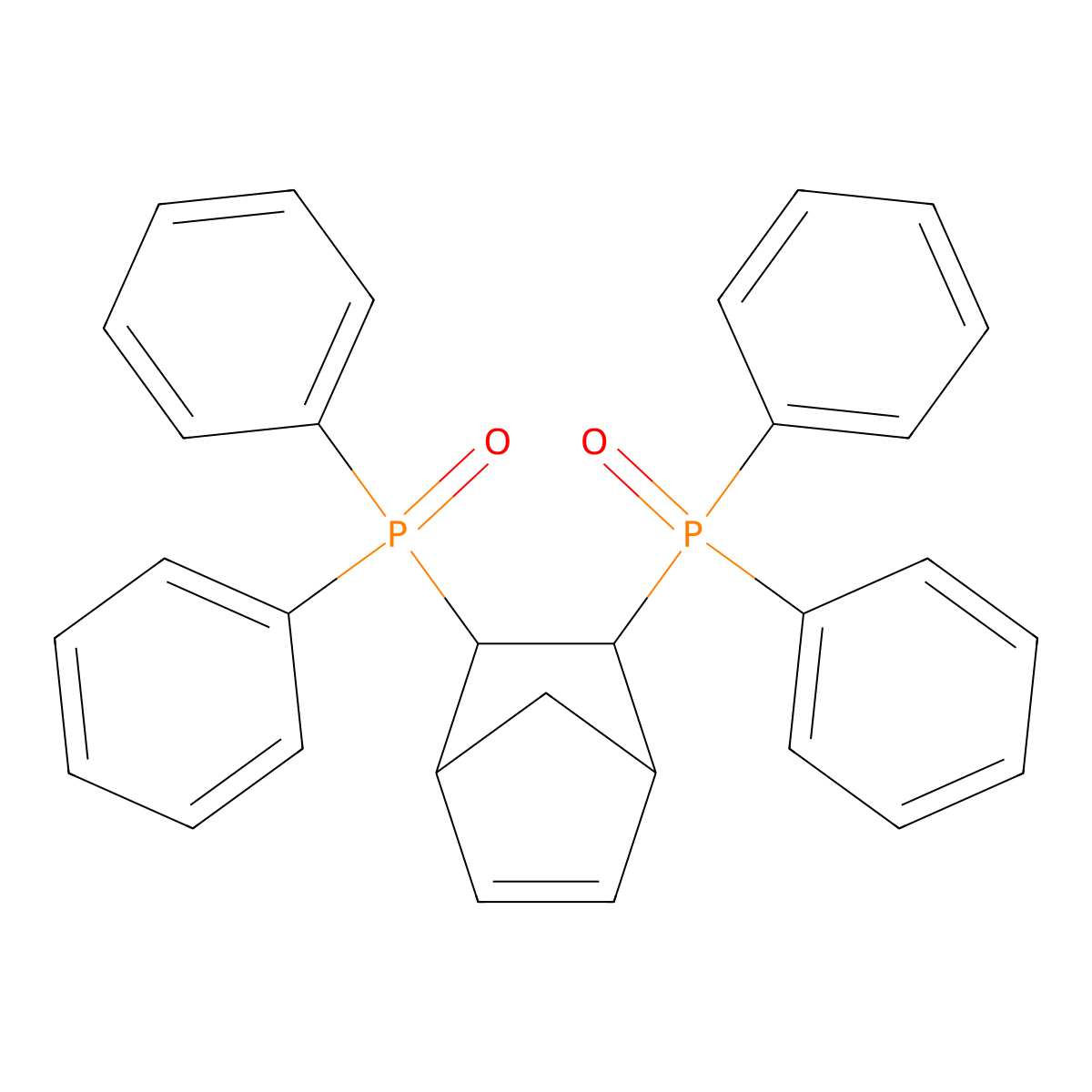 Bicyclo[2.2.1]hept-5-ene-2,3-diylbis(diphenylphosphane) dioxide molecular structure, CAS 56541-67-4