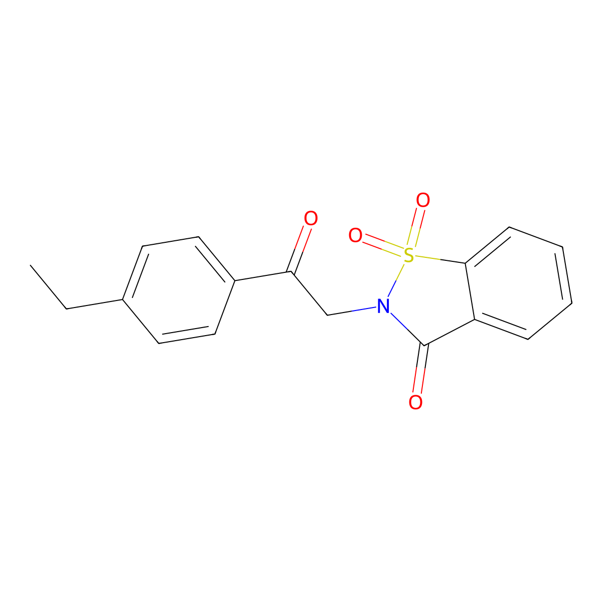 2-[2-(4-Ethylphenyl)-2-oxoethyl]-2,3-dihydro-1lambda6,2-benzothiazole-1,1,3-trione molecular structure, CAS 565413-68-5