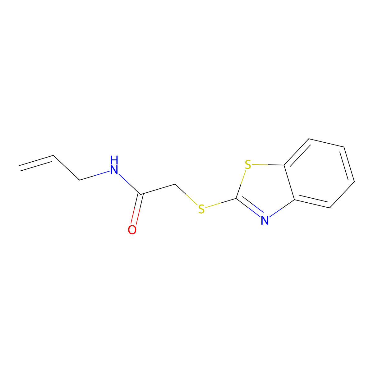n-Allyl-2-(benzo[d]thiazol-2-ylthio)acetamide molecular structure, CAS 565417-76-7