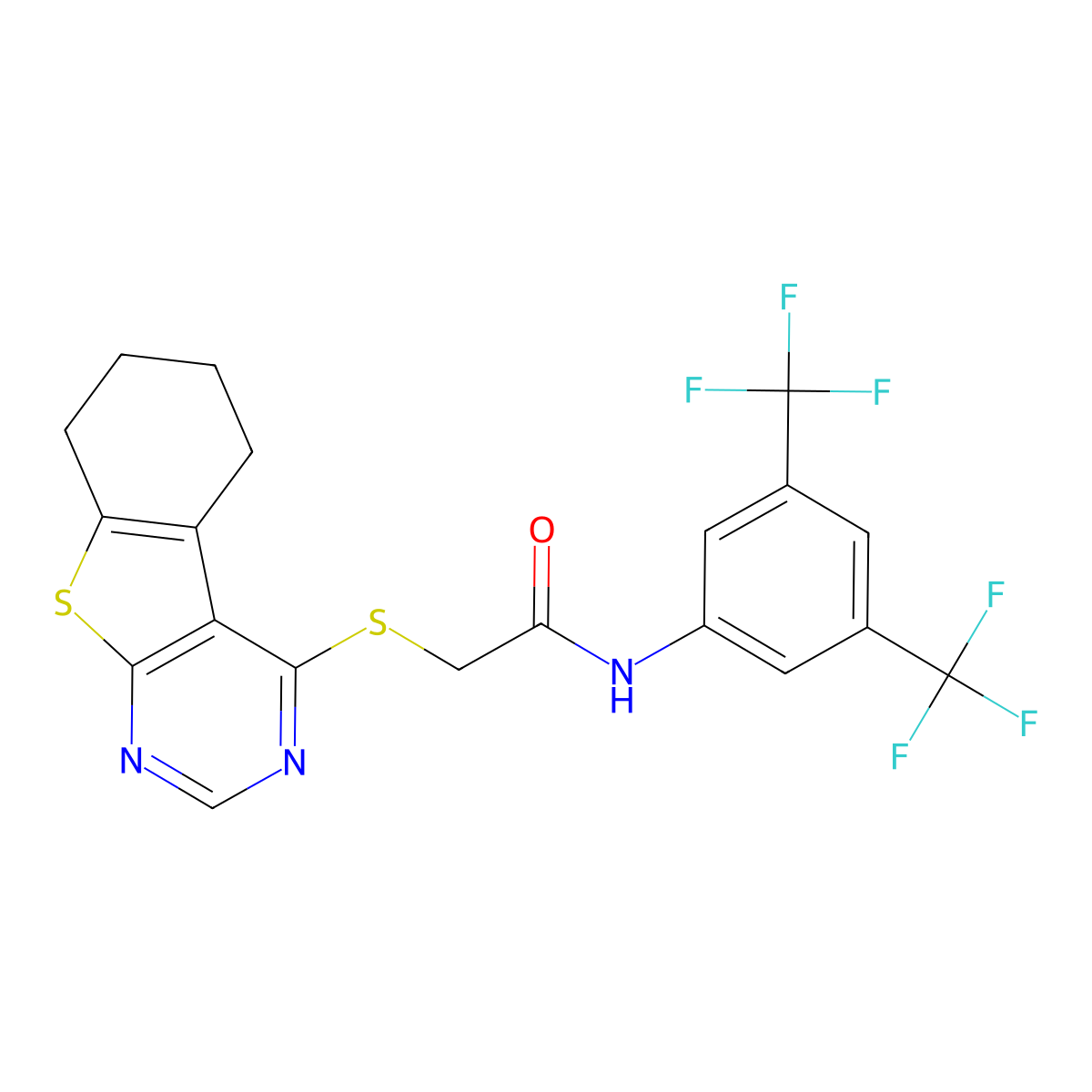 C20H15F6N3OS2 molecular structure, CAS 565418-30-6