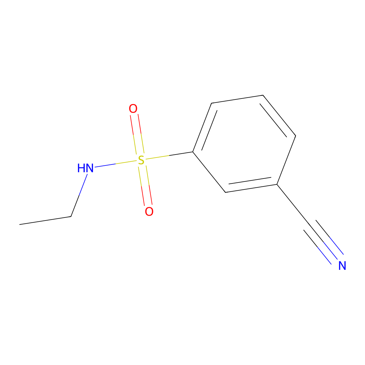3-Cyano-n-ethylbenzene-1-sulfonamide molecular structure, CAS 56542-61-1