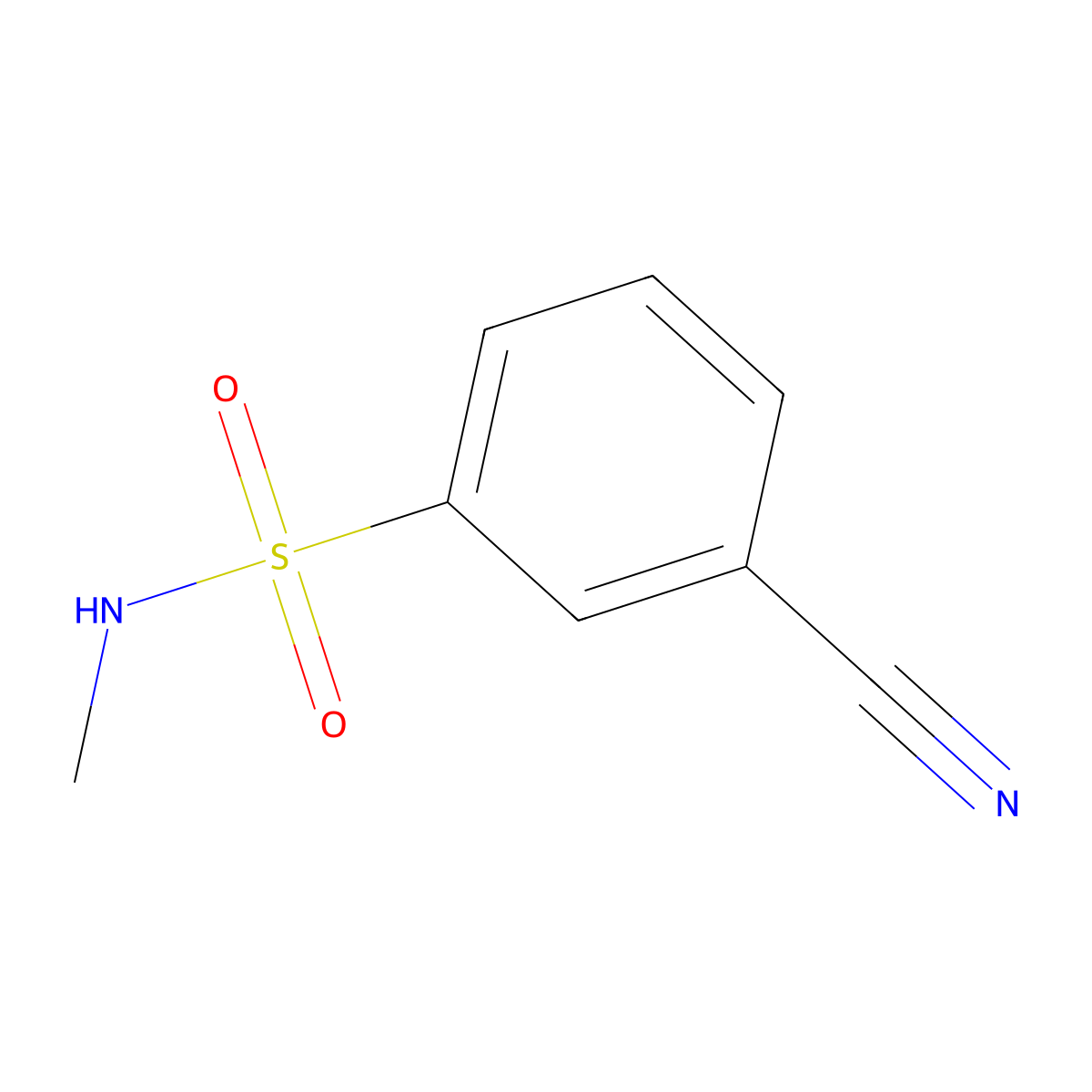 3-cyano-N-methylbenzene-1-sulfonamide molecular structure, CAS 56542-62-2