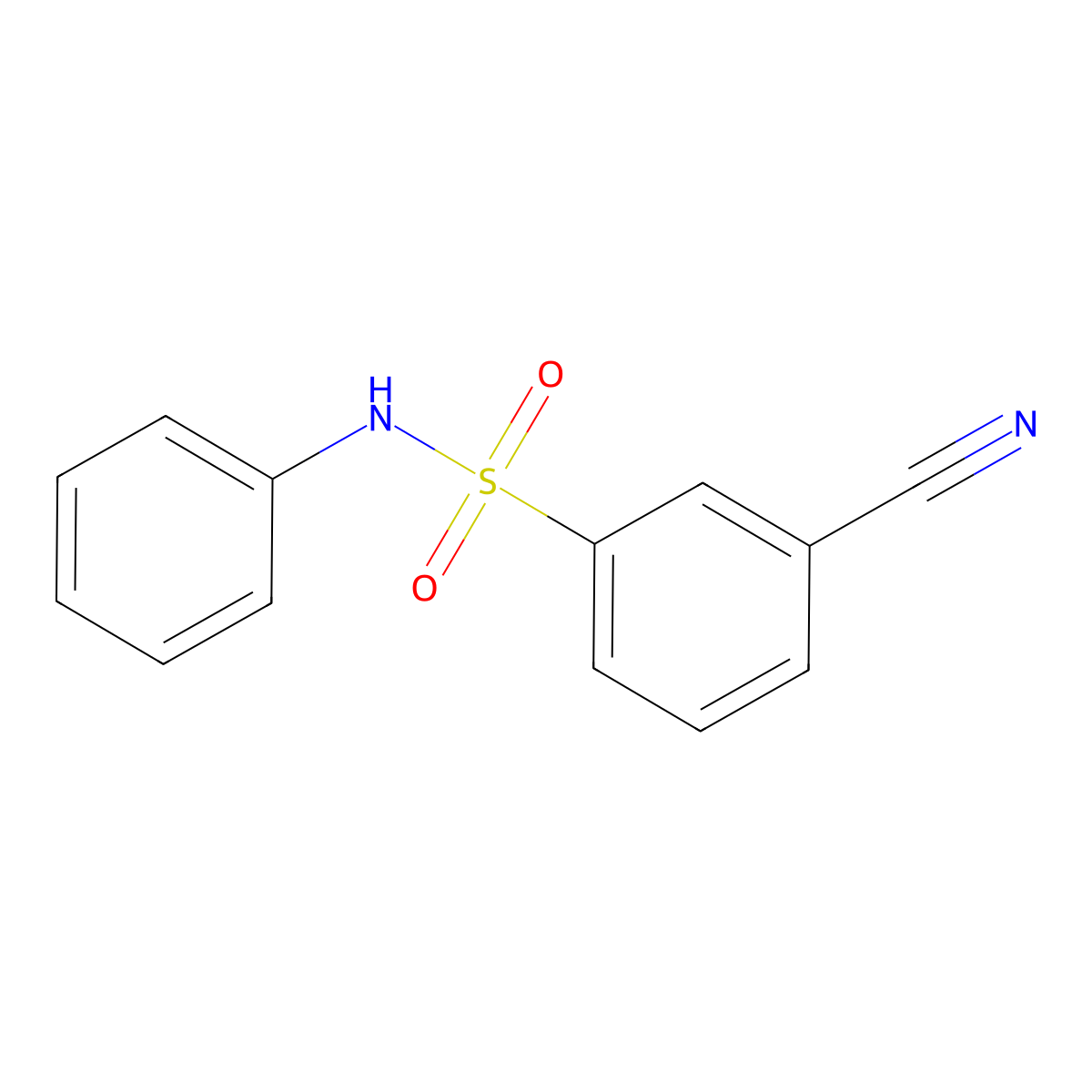 3-cyano-N-phenylbenzenesulfonamide molecular structure, CAS 56542-65-5