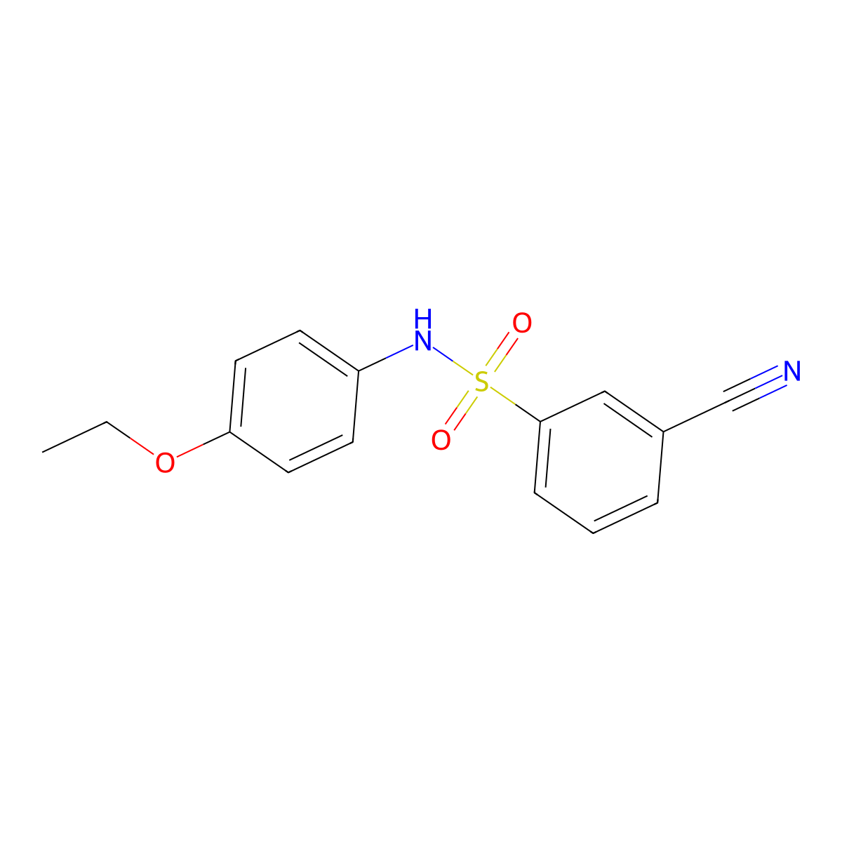 3-cyano-N-(4-ethoxyphenyl)benzenesulfonamide molecular structure, CAS 56542-66-6