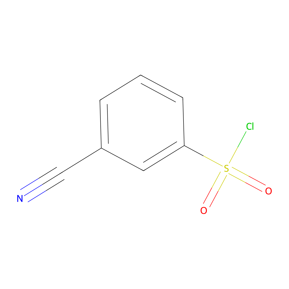 3-Cyanobenzene-1-sulfonyl chloride molecular structure, CAS 56542-67-7