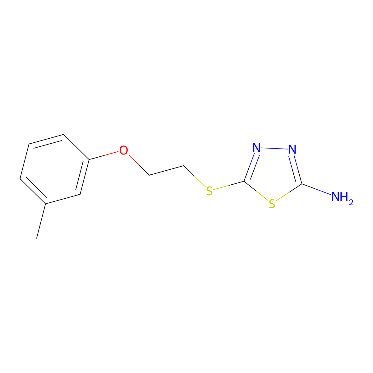 5-{[2-(3-Methylphenoxy)ethyl]sulfanyl}-1,3,4-thiadiazol-2-amine molecular structure, CAS 565426-83-7