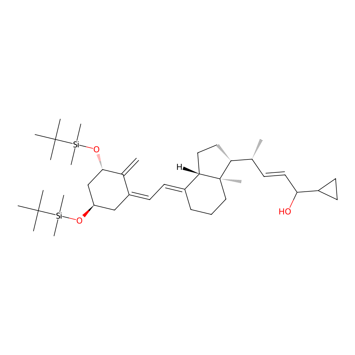 (4R)-4-[(1R,3aS,7aR)-4-[2-[(3S,5R)-3,5-bis[[tert-butyl(dimethyl)silyl]oxy]-2-methylidenecyclohexylidene]ethylidene]-7a-methyl-2,3,3a,5,6,7-hexahydro-1H-inden-1-yl]-1-cyclopropylpent-2-en-1-ol molecular structure, CAS 565429-94-9