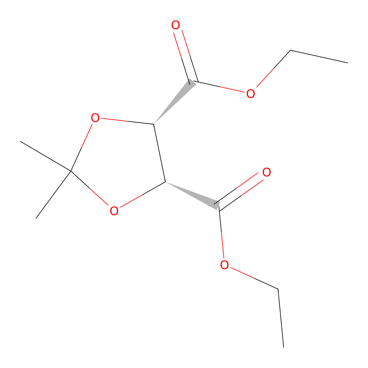 diethyl (4R,5S)-2,2-dimethyl-1,3-dioxolane-4,5-dicarboxylate molecular structure, CAS 56543-05-6