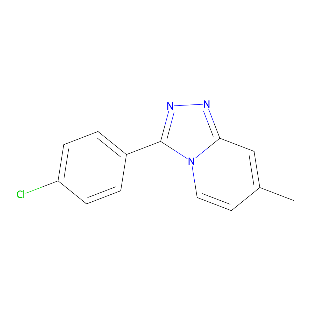 3-(4-Chlorophenyl)-7-methyl-[1,2,4]triazolo[4,3-a]pyridine molecular structure, CAS 56543-82-9