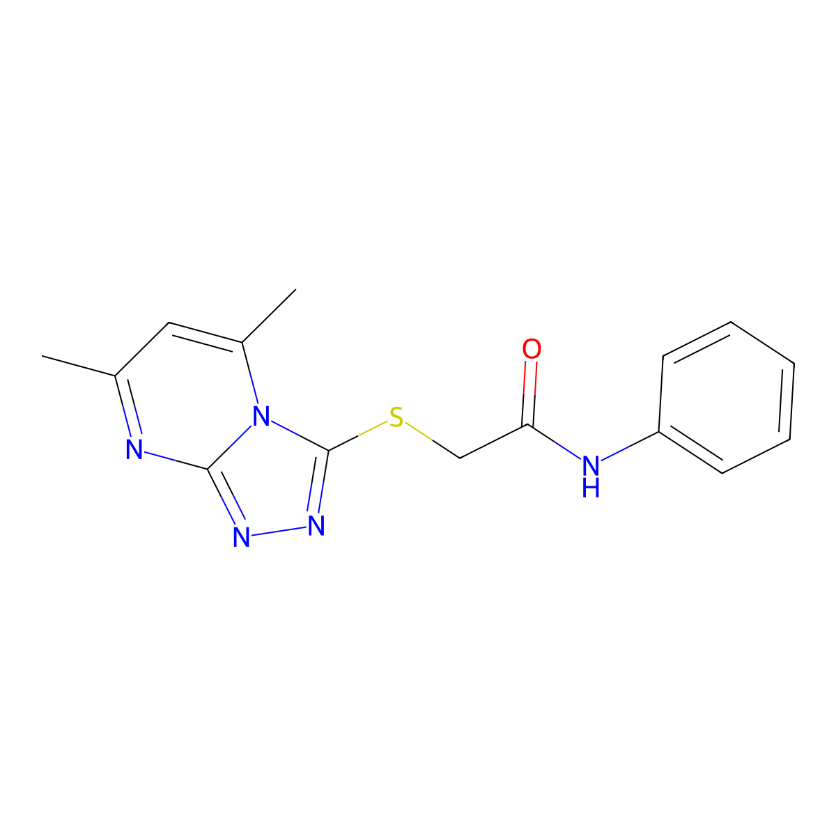 2-({5,7-dimethyl-[1,2,4]triazolo[4,3-a]pyrimidin-3-yl}sulfanyl)-N-phenylacetamide molecular structure, CAS 565443-68-7