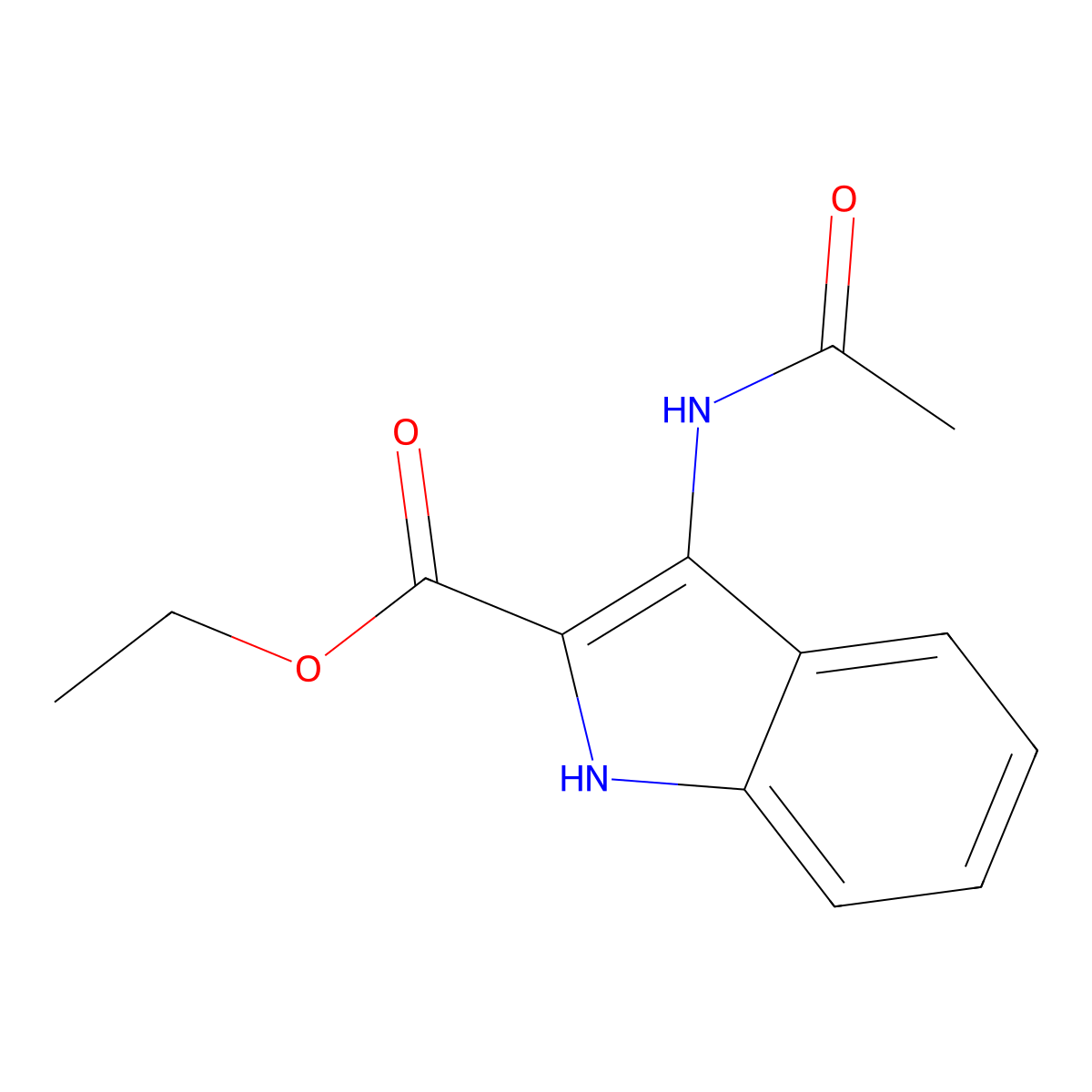 ethyl 3-acetamido-1H-indole-2-carboxylate molecular structure, CAS 56545-51-8
