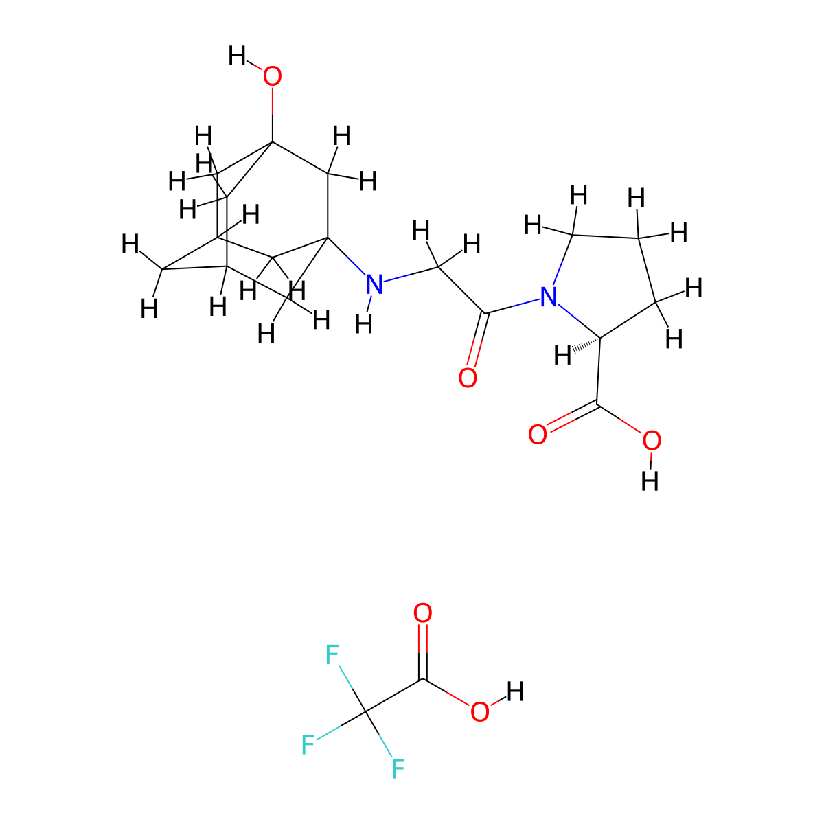 Vildagliptin Carboxy Acid Metabolite Trifluoroacetate molecular structure, CAS 565453-41-0