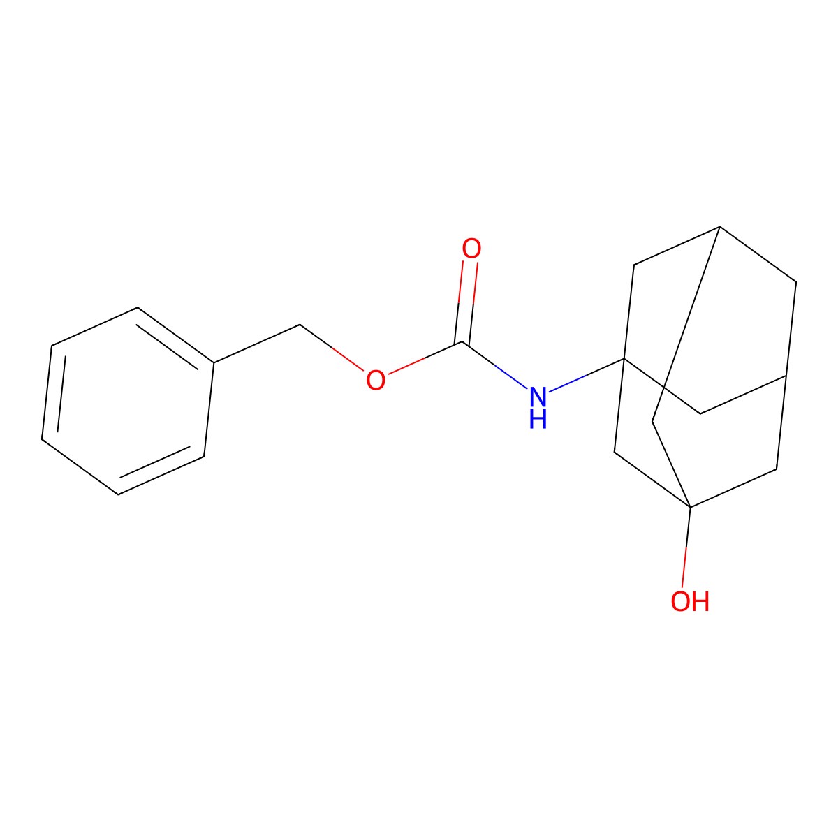 benzyl N-(3-hydroxyadamantan-1-yl)carbamate molecular structure, CAS 565453-43-2