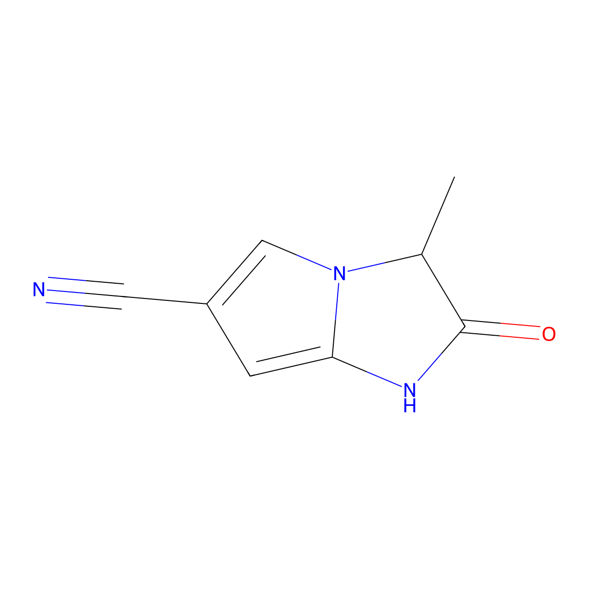 3-methyl-2-oxo-1H,2H,3H-pyrrolo(1,2-a)imidazole-6-carbonitrile molecular structure, CAS 565453-80-7