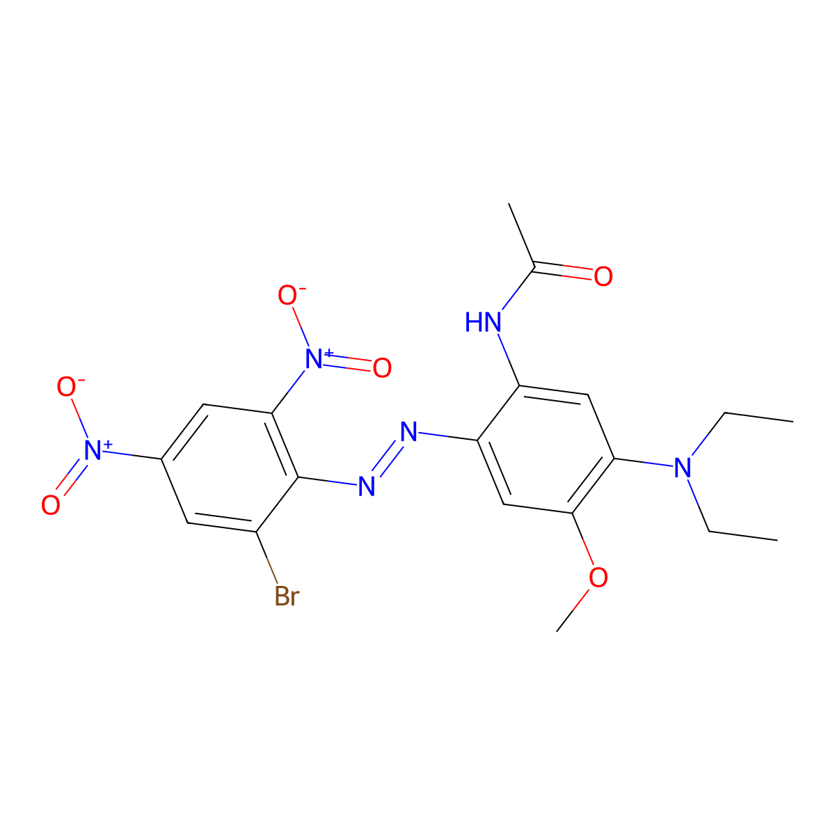 N-[2-[(2-bromo-4,6-dinitrophenyl)azo]-5-(diethylamino)-4-methoxyphenyl]acetamide molecular structure, CAS 56548-64-2