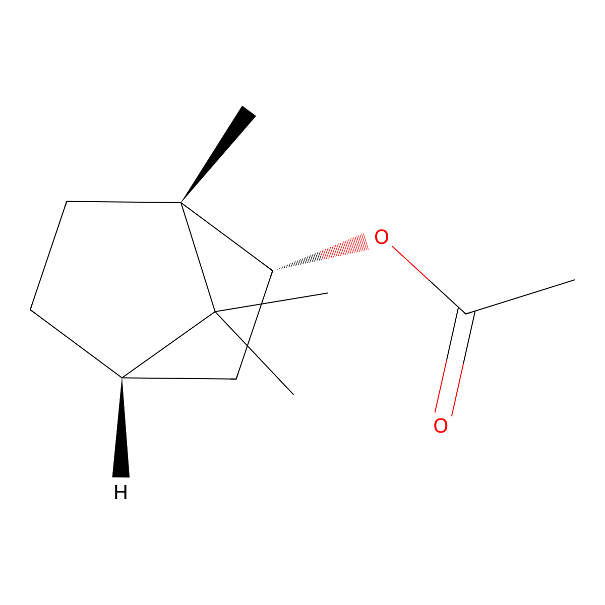 Bornyl acetate, (-)- molecular structure, CAS 5655-61-8