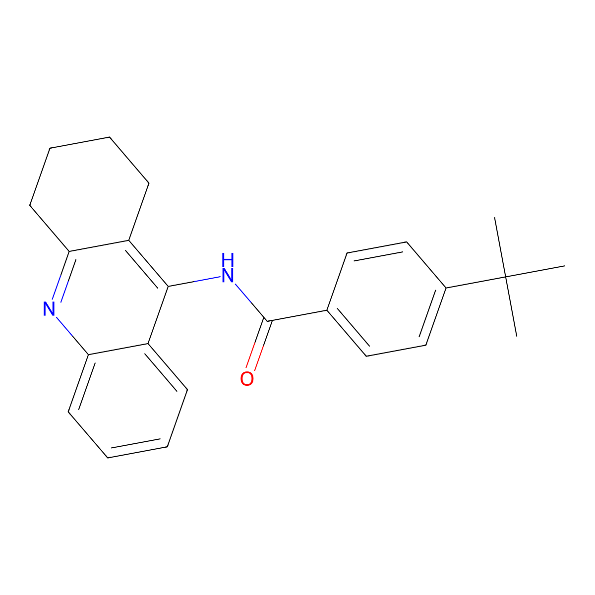 4-tert-butyl-N-(1,2,3,4-tetrahydroacridin-9-yl)benzamide molecular structure, CAS 5655-78-7