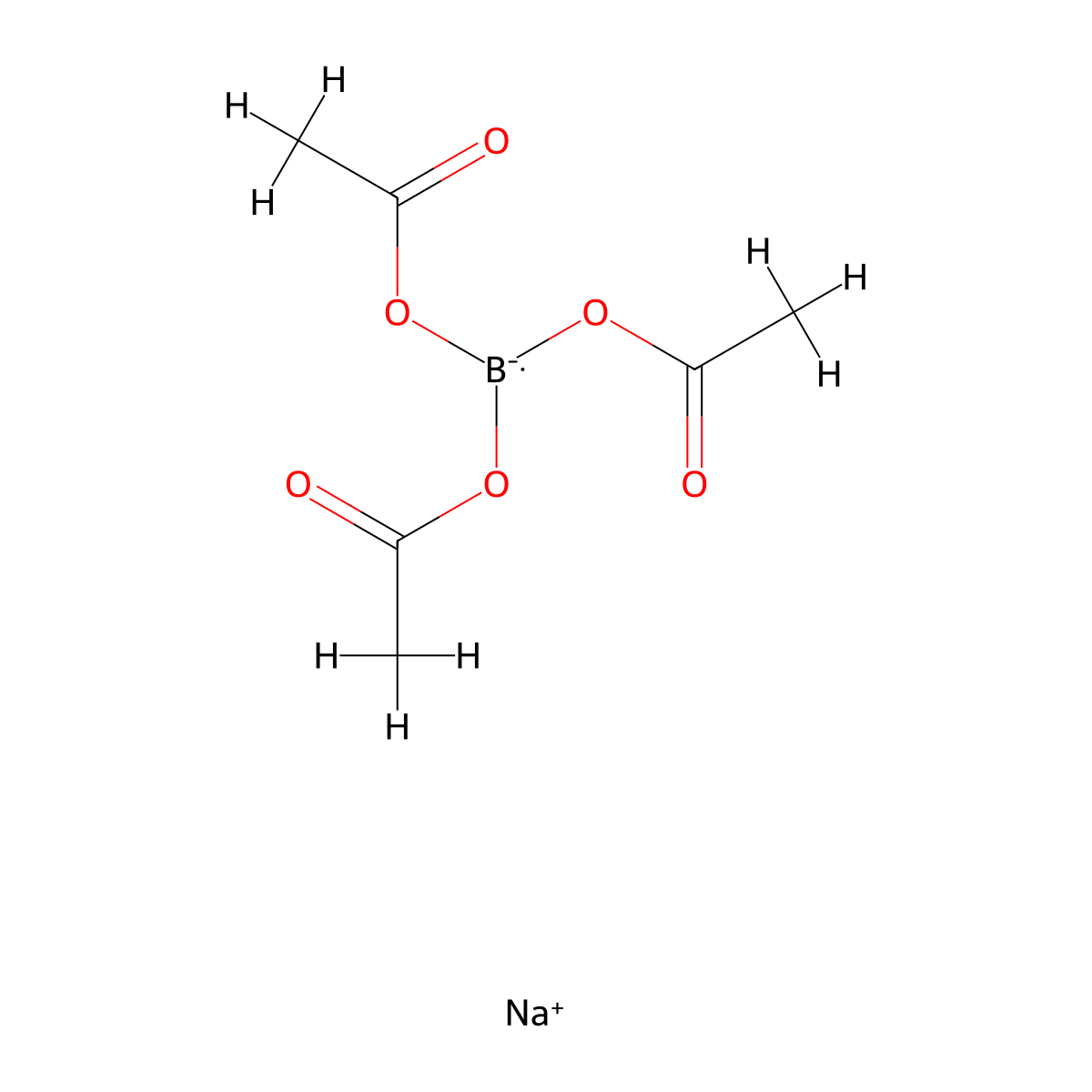 Sodium triacetoxyhydroborate molecular structure, CAS 56553-60-7