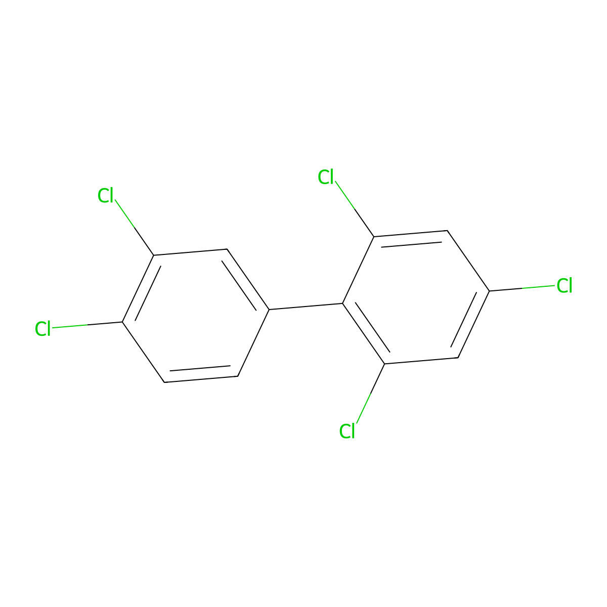 2,3',4,4',6-Pentachlorobiphenyl molecular structure, CAS 56558-17-9