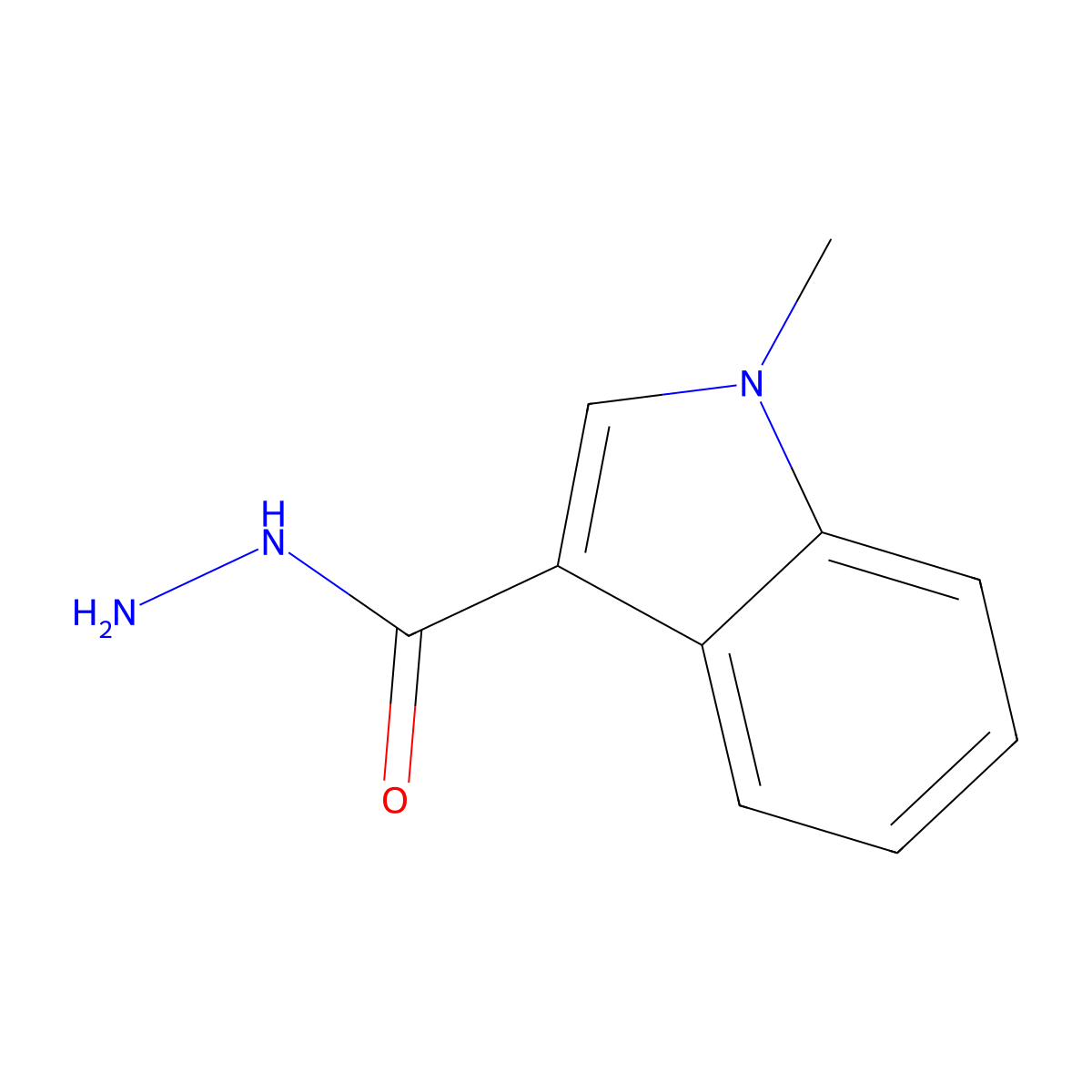 1-methyl-1H-indole-3-carbohydrazide molecular structure, CAS 56559-62-7