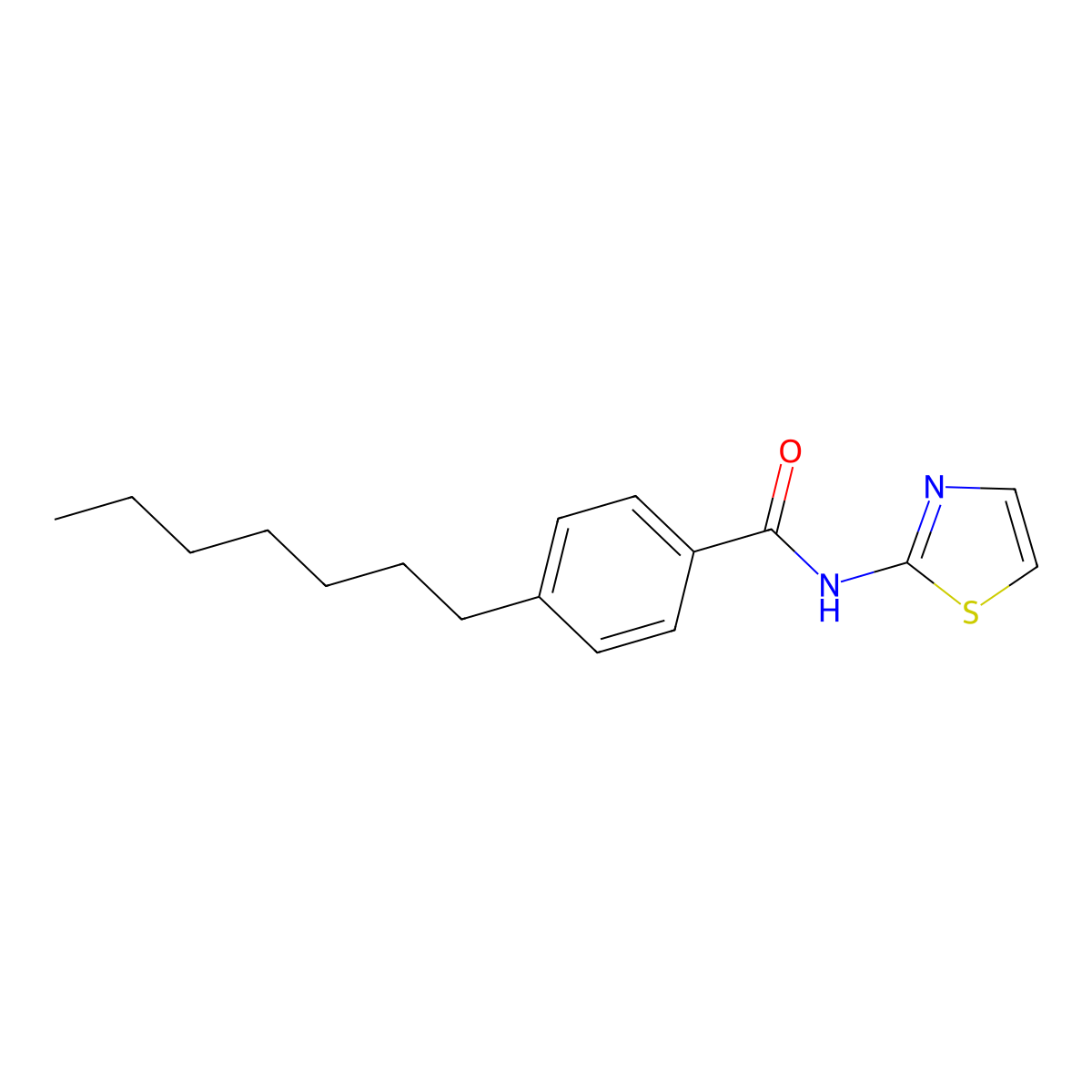 4-heptyl-N-(1,3-thiazol-2-yl)benzamide molecular structure, CAS 5656-05-3