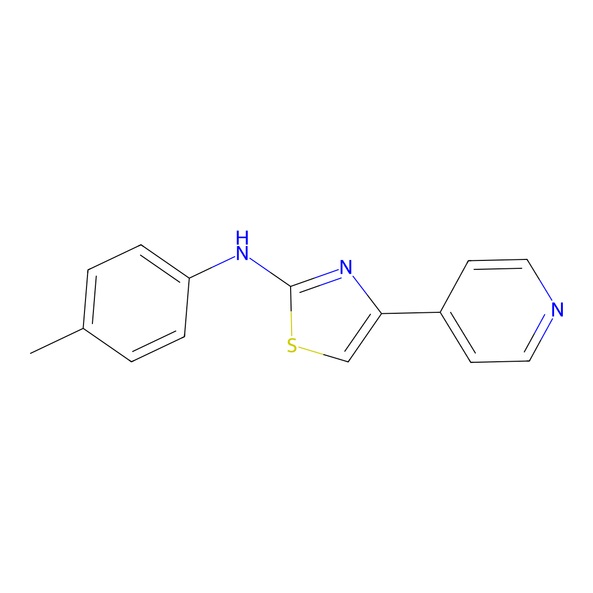 N-(4-Methylphenyl)-4-(4-pyridinyl)-1,3-thiazol-2-amine molecular structure, CAS 5656-12-2