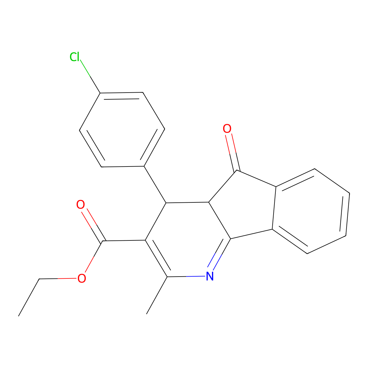 ethyl 4-(4-chlorophenyl)-2-methyl-5-oxo-4a,5-dihydro-4H-indeno[1,2-b]pyridine-3-carboxylate molecular structure, CAS 5656-39-3