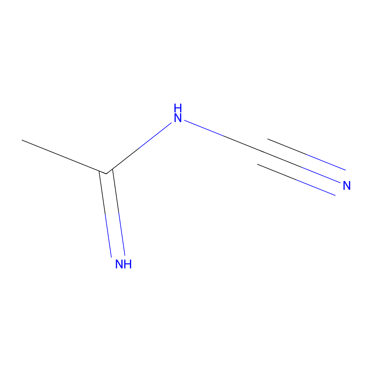 N'-cyanoethanimidamide molecular structure, CAS 56563-07-6