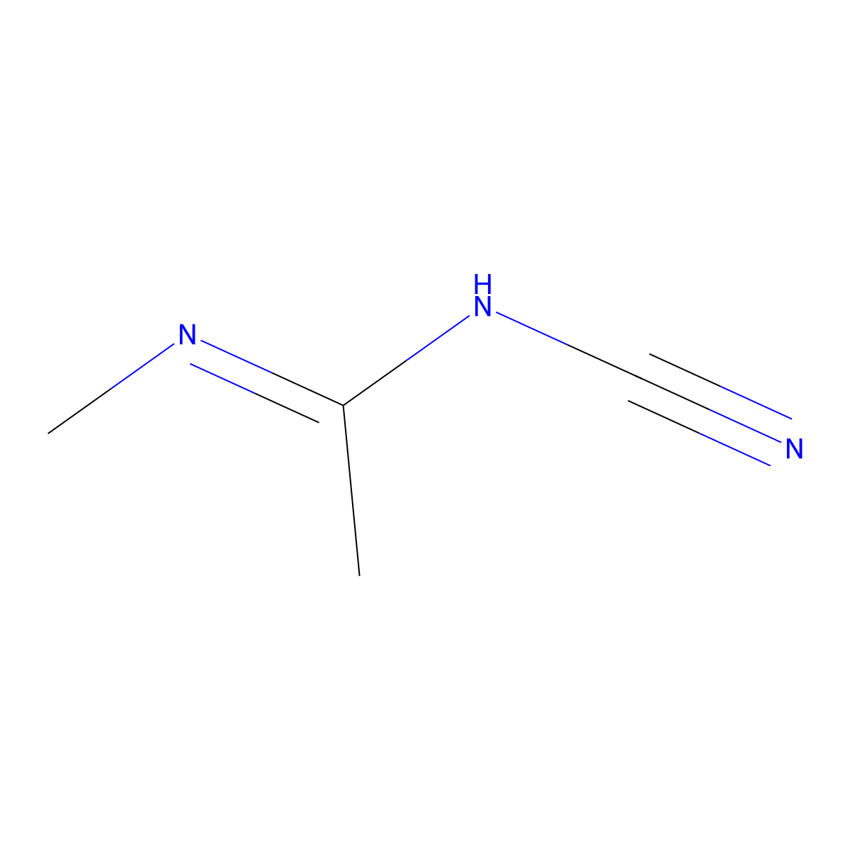 N-Cyano-N'-methyl-ethanimidamide molecular structure, CAS 56563-12-3