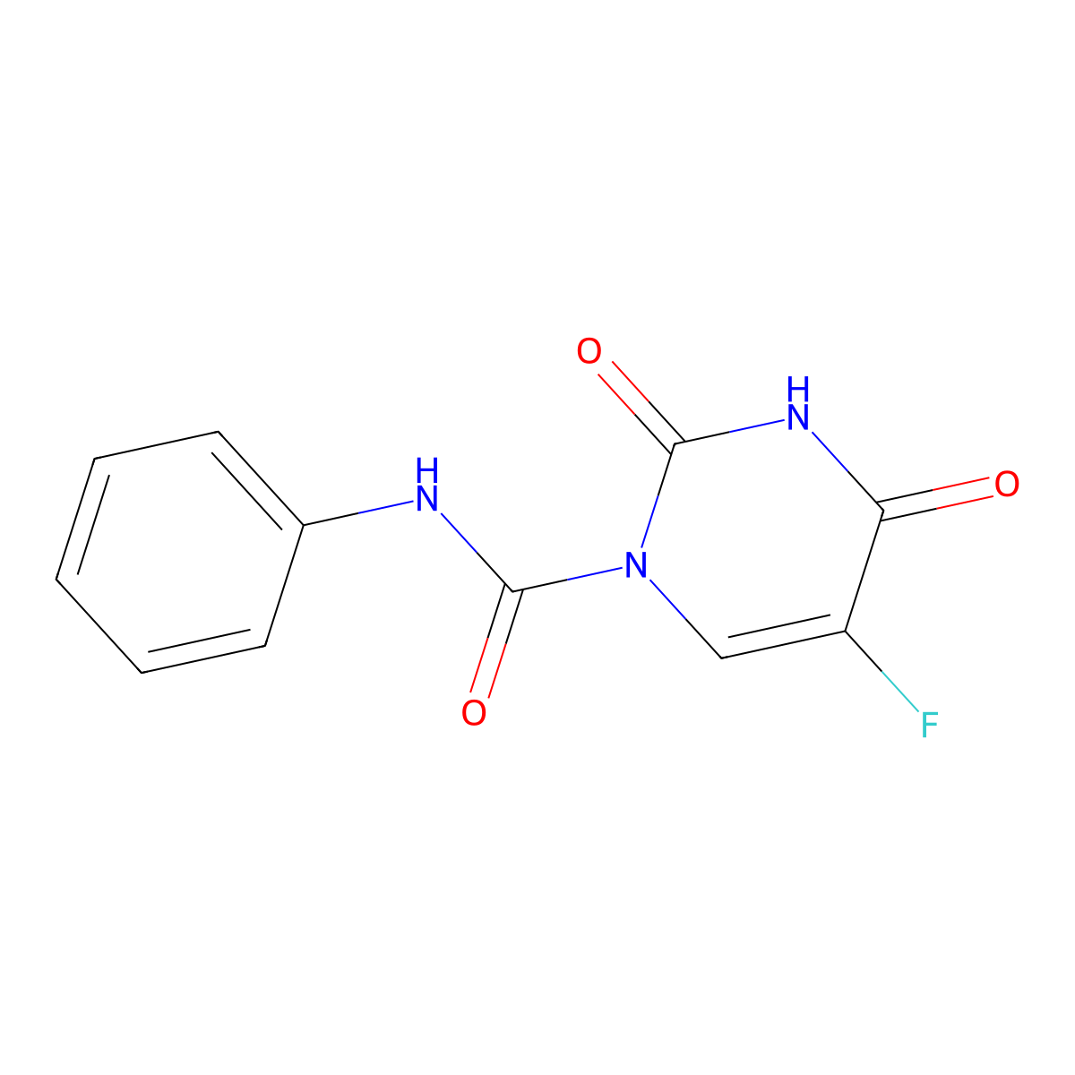 1(2H)-Pyrimidinecarboxamide, 5-fluoro-3,4-dihydro-2,4-dioxo-N-phenyl- molecular structure, CAS 56563-17-8