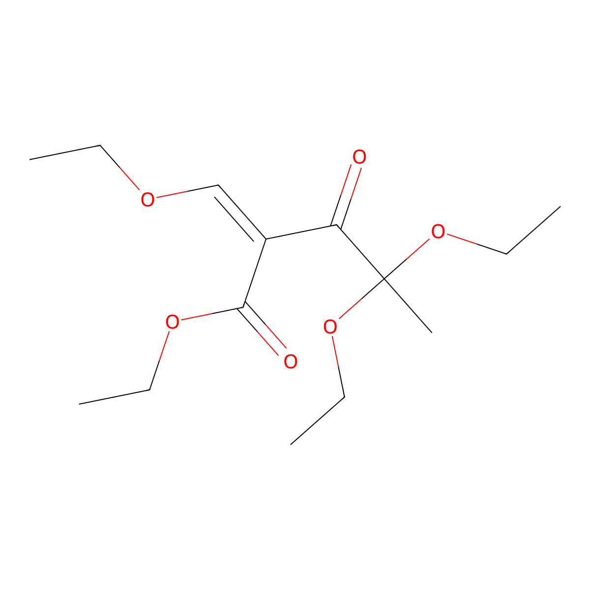 Ethyl 4,4-diethoxy-2-(ethoxymethylene)-3-oxovalerate molecular structure, CAS 56563-25-8