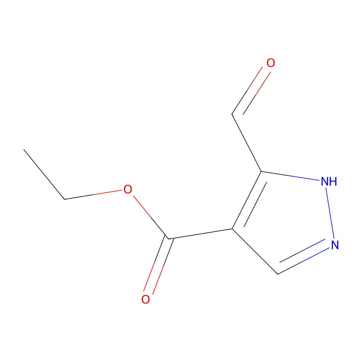 ethyl 5-formyl-1H-pyrazole-4-carboxylate molecular structure, CAS 56563-30-5