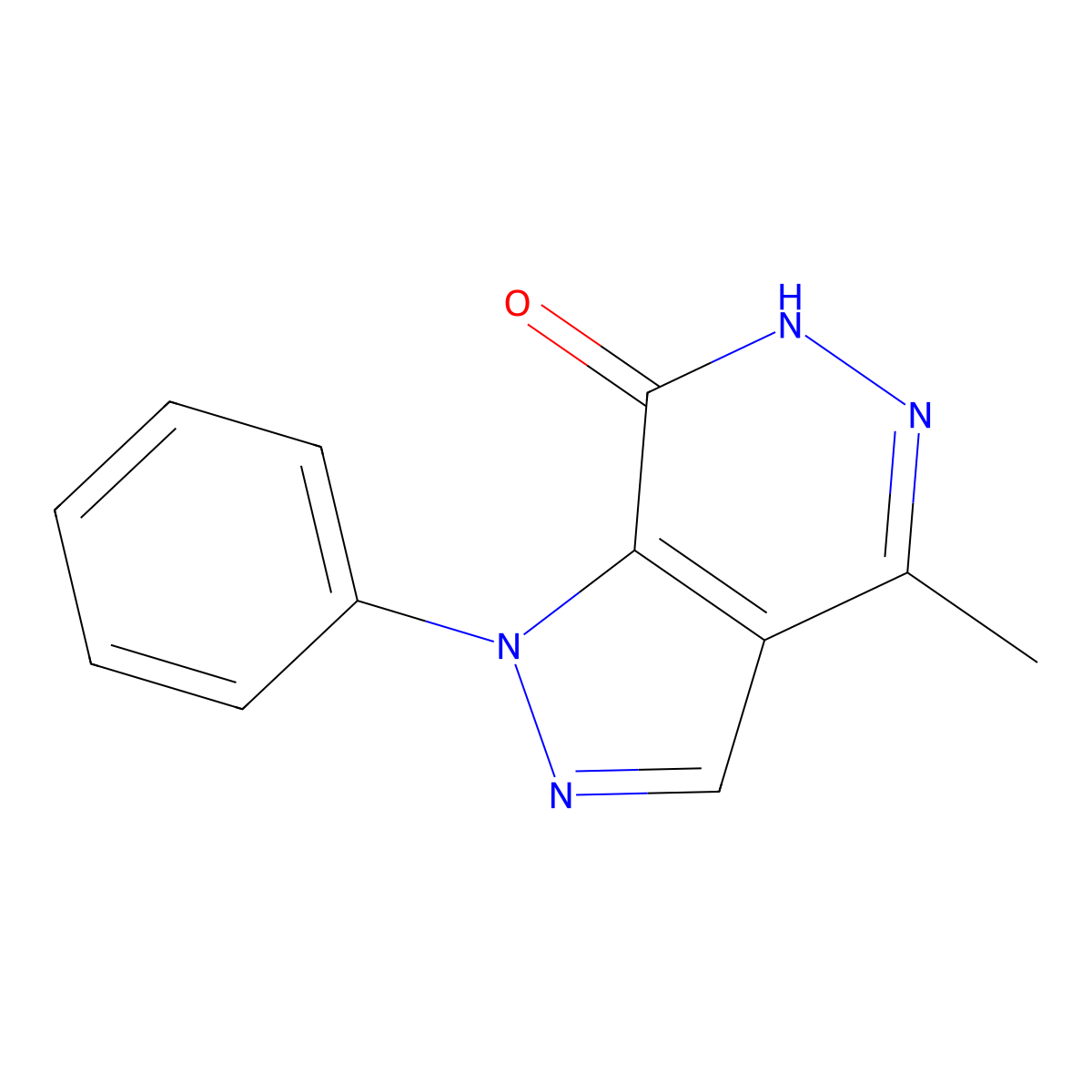 4-methyl-1-phenyl-1,6-dihydro-7H-pyrazolo[3,4-d]pyridazin-7-one molecular structure, CAS 56563-33-8