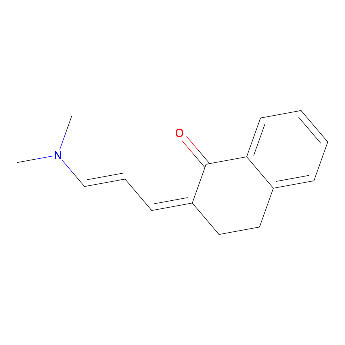 2-[3-(Dimethylamino)prop-2-enylidene]-3,4-dihydronaphthalen-1-one molecular structure, CAS 56567-56-7