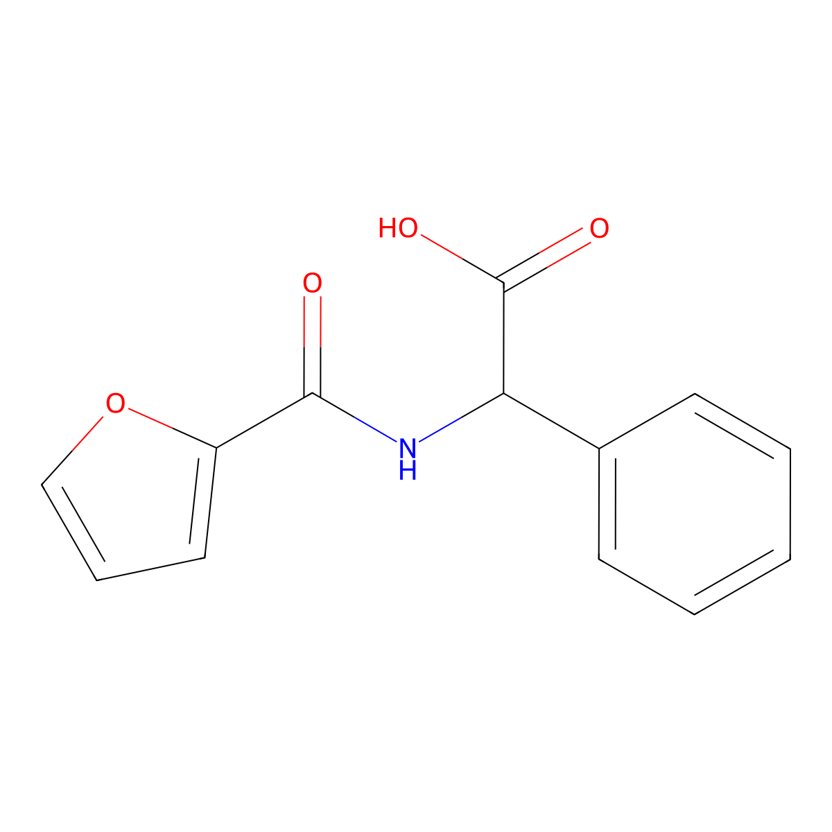 2-(Furan-2-ylformamido)-2-phenylacetic acid molecular structure, CAS 5657-20-5